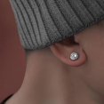 thumbnail image 3 of Pendientes con clip de oreja con absorción magnética para hombre, modernos y distintivos, de color negro, sencillos y con circonitas en blanco y negro, 3 of 5