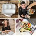 thumbnail image 5 of Bento-Box with Lunch Bag and Ice Pack Set. Containers for Kids Adults Boys Girls Snacks and Lunches. 4 Compartments, Leakproof Portion Container Boxes Insulated Bags for School, Grey, 5 of 5