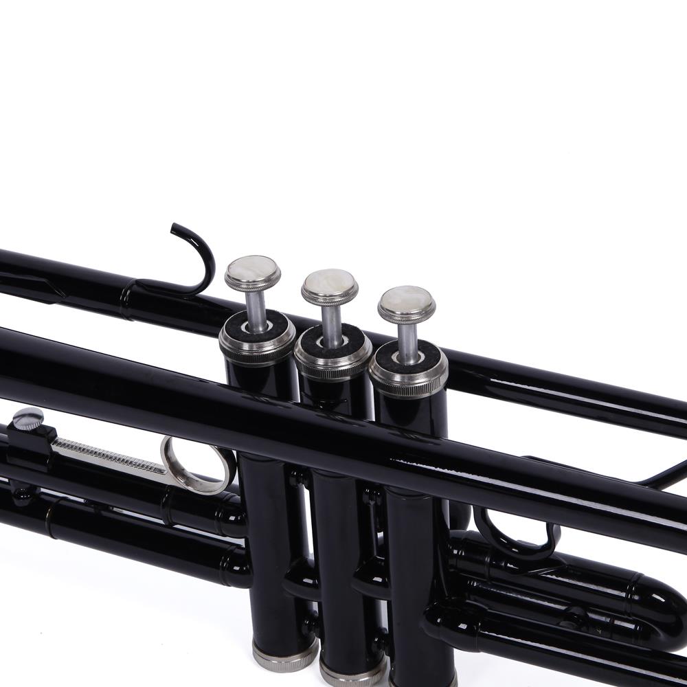 SamyoHome Bb Trumpet Nickel Plating with Mouthpiece for Student School Band, Black