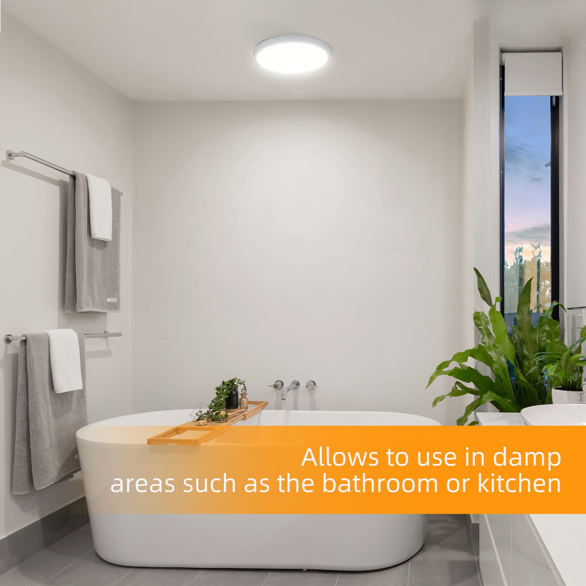 Hlite 4 Pack 12" LED Ceiling Light, 24W 3CCT Selectable Flush Mount Light,Damp Rated Close to Ceiling Light for Bathroom(White)