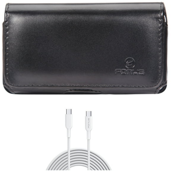 Case Belt Clip w 10ft Long Type-C Cable for Samsung Galaxy S20 - Leather Swivel Holster Loops Cover, Fast Charger Cord PD Power Wire [USB-C to USB-C] Q1K fits Samsung Galaxy S20