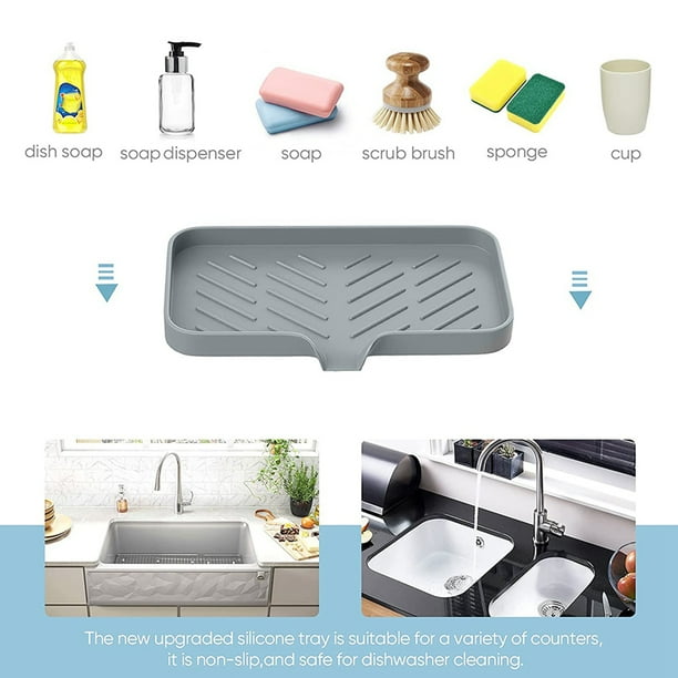 Kitchen Soap Tray Kitchen Sink Tray Sponge Tray Kitchen Sponge Holder Self Draining Silicone Soap Holder for Bathroom Walmart