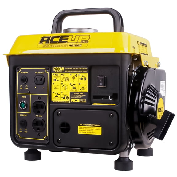 Aceup Energy 1200W Gas Powered Generator, Small Portable Low Noise for RV, Camping, 1200W Peak, 900W Rated