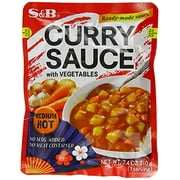 (5 pack) S&B Japanese Style Curry Sauce RETORT, Medium Hot with Vegetables, 7.4 Oz, 2 Pack