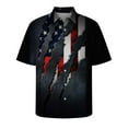 thumbnail image 3 of Aoochasliy Summer Clothes Mens Shirts Turn-down Collar Hawaiian Independence Day Printing Short Sleeve Button Tops Blouse, 3 of 4