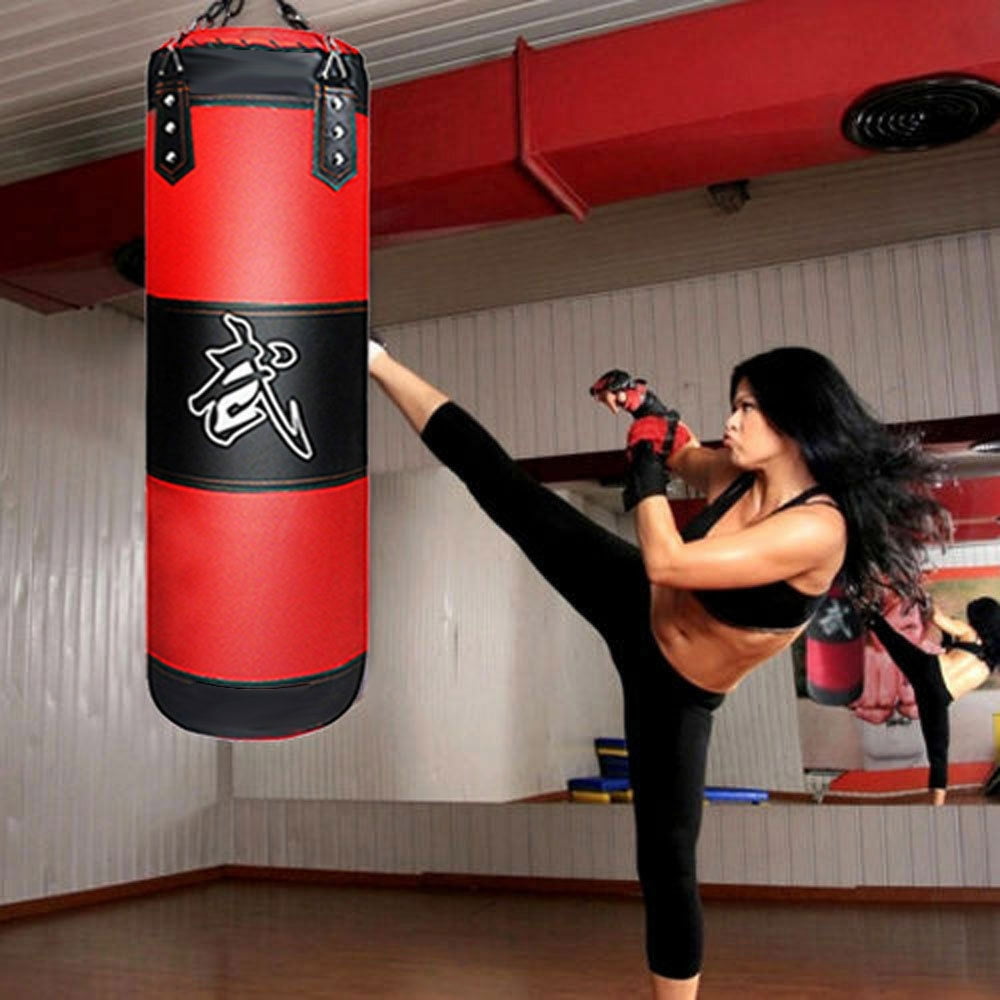 Empty 39/"//100cm Thai MMA Boxing Heavy Punching Bag w// Chain Sandbags Practice