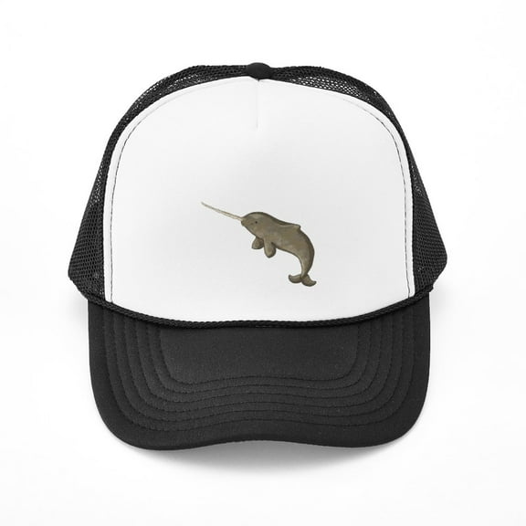 CafePress - Narwhal - Adjustable Unisex Printed Trucker Hat with Mesh Back