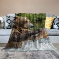 thumbnail image 2 of ONETECH Flannel Bed Blanket Throw Plush Soft Lightweight Cozy Sofa Couch Decorative Printed Design Warm Fleece 60x80in, 2 of 6