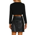 thumbnail image 3 of INSPIRE CHIC Women's Tassel Trim Long Sleeve Collarless Cocktail Party Cropped Open Front Blazer XS Black, 3 of 5