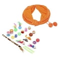 thumbnail image 5 of BIMZUC 22 Pcs Interactive Cat Toy Set with Cat Tunnel, Funny Feather Teaser Stick, Mice, Bells and Rainbow Balls for All Breed Kittens (13.38 inches / 34 cm), 5 of 8