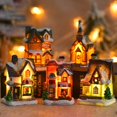thumbnail image 3 of Nuevo estilo Decoraciones navideñas Resina Casa navideña micro Luz LED paisaje Casa de nieve luminiscente Adornos navideños regalos, 3 of 4