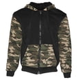 thumbnail image 4 of Mens Army Camo Zip Up Hoodie Sherpa Fleece Lining Sweater Jacket Full Camo XL, 4 of 4