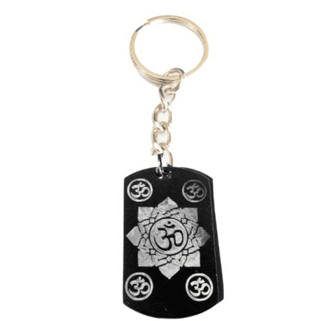 - Hindu Om Aum Lotus Flower Meditation Religion Religious Symbol Logo - Metal Ring Key Chain Keychain