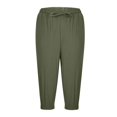 thumbnail image 6 of Women's Jogger Shorts, High Waisted Knee Length Casual Summer Pants with Drawstring Waist and Cuffed Ankles, Comfortable Lounge Shorts for Home, Active, and Everyday Wear-Green, 6 of 7