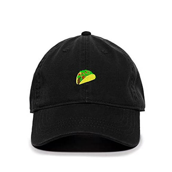 Mexican Taco Baseball Cap Embroidered Cotton Adjustable Dad Hat Black