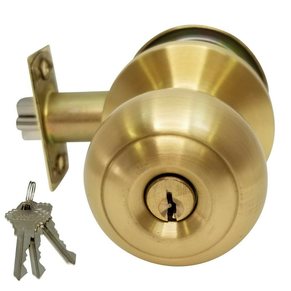 High Quality Door Knob Lock Entry Keyed Cylinder 3 Keys Exterior