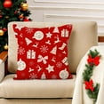thumbnail image 2 of Wzzjkit Christmas Pillow Covers 18x18, Soft Plush Snowflake Tree Print Christmas Pillow Covers for Christmas Thanksgiving Holiday Decor Car Bed Sofa, Red Pillow Covers, 2 of 7