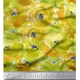 thumbnail image 1 of Soimoi Green Poly Georgette Fabric Flower Watercolor Printed Craft Fabric by The Yard 42 Inch Wide, 1 of 3