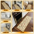 thumbnail image 4 of Ottomanson Floral Bathroom Runner Rug 20" x 53" - Non Slip Low Pile Carpet, Beige, 4 of 13