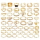 thumbnail image 1 of Set de anillos para nudillos IFKM Gold Vintage apilables para mujer, 1 of 8