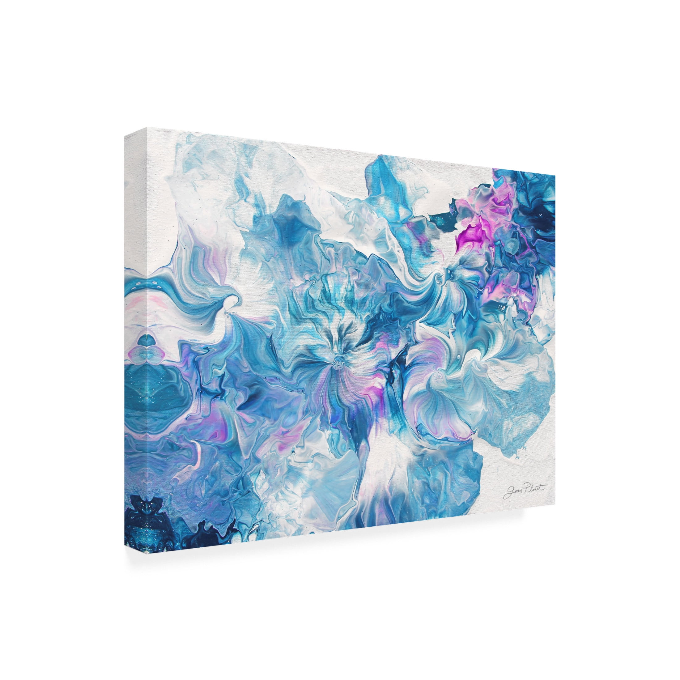 Canvas Wall Art - Jean Plout 'Abstract Pouring Q' Wall Art for Living Room, Bedroom, or Office Décor by Trademark Fine Art - 32 x 24 Inches