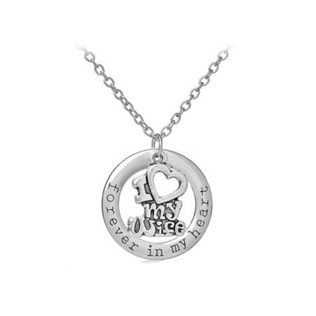 I Love My Wife Tarnish Resistant Necklace Pendant Gift for Wife Jewelry,