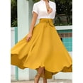 thumbnail image 2 of Osfvolr Women'S Elegant High Waist Casual Irregular Bohemian Maxi Dress with Pockets Gold M, 2 of 7