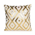 thumbnail image 4 of Juego de 4 fundas de almohada geométricas, color blanco y dorado, fundas de cojín decorativas cuadradas para sofá al aire libre, 18.0 x 18.0 in, 4 of 5