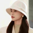 thumbnail image 2 of MEICHEN Women's Cloche Hat Fall Floral Round Top Fedora Hat Casual Fishing Basin Cap Graceful Winter Small Bowler Hat, 2 of 6