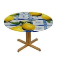 thumbnail image 3 of Lemon Round Fitted Tablecloth with Elastic Edge, Polyester Round Fitted Table Cloth Table Cover, Stain-Resistant Wipeable Elastic, 3 of 8