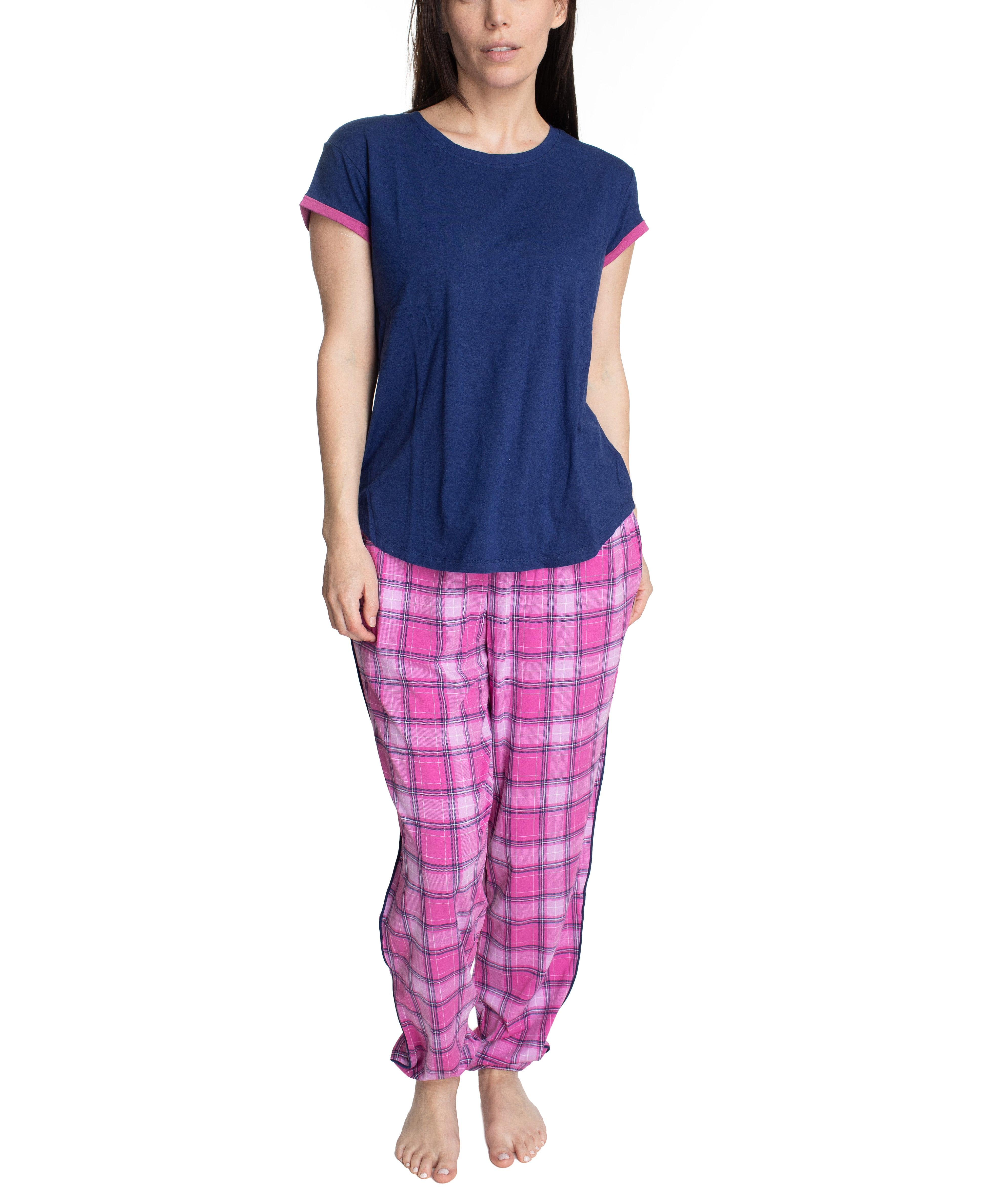 Hanes Women's Soft Retro Short Sleeve Top and Jogger Sleep and Lounge