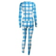thumbnail image 7 of Midsumdr Womens Pajamas Fall Casual Onesie Pajamas Plaid Printed Butt Buttoned Flap Adults Jumpsuit Soft Long Sleeve V Neck Rompe Sleepwear,S-3XL, 7 of 7