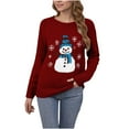 thumbnail image 7 of PFRNLF Ugly Christmas Sweaters for Women Soft Holiday Long Sleeve Crewneck Xmas Snowman Knit Sweaters, 7 of 7