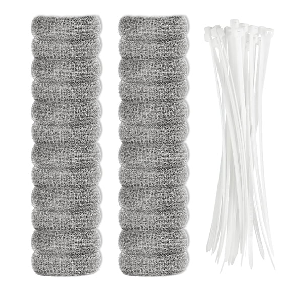 MODANU 24 Pcs Lint Traps, Stainless Steel Washing Machine Lint Snare Traps Laundry Mesh Washer Hose Filter with 24 Pcs Cable Ties