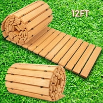 Qiuikloi Wooden Garden Pathway 12x1 48 ft Outdoor Roll Out Straight Walkway Patio Non Slip Walkways Beach Decorative Boardwalk for Lawn Wedding Party