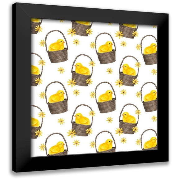 Popp, Grace 12x12 Black Modern Framed Museum Art Print Titled - Easter Cats Collection I