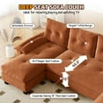 thumbnail image 4 of U-Shaped Sectional Sleeper Sofa with Charging Station and Pull Out Bed, 2 in 1 Convertible Couch Bed with Removable Armrests, ,Oversized Modular with Chaise Lounge for Living Room, Apartment, Orange, 4 of 7