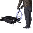 thumbnail image 2 of Low Profile Oil Drain Pan, 20 Gallon Oil Drain Pan with Pump, Oil Change Pan with Pump, 7ft Hose & Folding Handle, Rolling Oil Drain Cart for Trucks, Buses, RVs, Black, 2 of 9