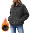 thumbnail image 2 of UngA Hoodies for Women Heavyweight Fleece Sweatshirt Zip Up Thick Sherpa Lined Hooded Jacket Jacket Fleece Women Black,L, 2 of 6