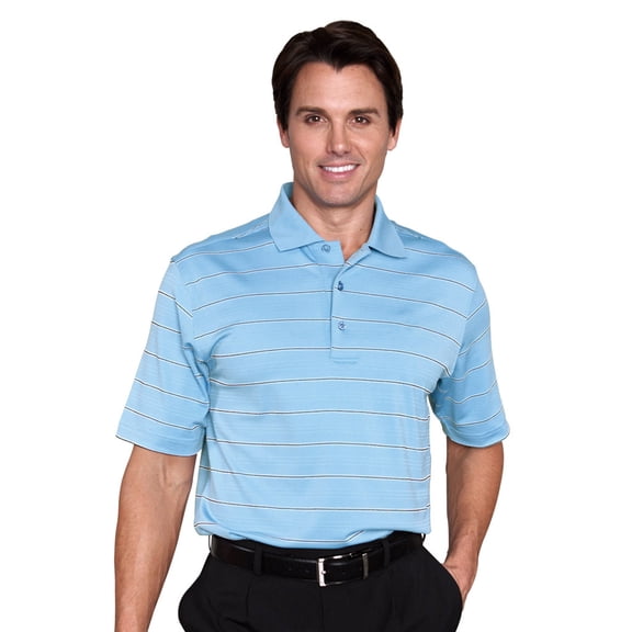 Monterey Club Men's Vero Single Stripe Texture Golf Polo Shirt #1632