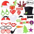 thumbnail image 1 of 28 Pcs Christmas Party Photo Booth Props Creative Posing Props Christmas Trees Hats Glasses Mustache Kit for Party Decoration, 1 of 7