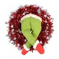 thumbnail image 1 of Christmas Elf Body Tree Decorations Christmas Pendant Elf Legs Plush Legs with Wreath, 1 of 7