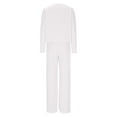 thumbnail image 7 of YUGYXL Womens Sweatsuits Sets Long Sleeve Crewneck Top Wide Leg Pants Two Piece Outfits White XL, 7 of 7