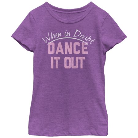 Girl s CHIN UP When in Doubt Dance it Out Graphic Tee Purple Berry X Large