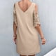 thumbnail image 4 of Vestidos de manga corta con hombros descubiertos y encaje con cuello en V estampado sexy de verano para mujer Fridja bnh5597, 4 of 8