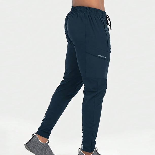 Pantalones deportivos de longitud completa para hombre, estilo casual, con bolsillos, color, tendencia, con cordón y cintura elástica.