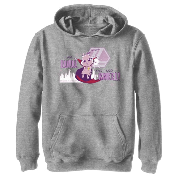 Boy's DC League of Super-Pets I Am Lulu and I Said Kneel Pull Over Hoodie Athletic Heather Small