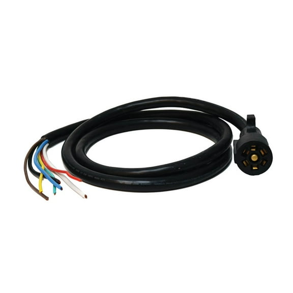 Valterra Mighty A10-7W6 Black, 6' 7-Way Trailer Cord RV Part