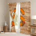 thumbnail image 3 of Homewish Cartoon Monogrammed S Blackout Curtains Set of 2 (52x84 Each), Orange Brown Basketball Window Curtains, Teens Kids Boys Girls Curtains and Drapes, Curtains Blackout Home Decor, 3 of 6
