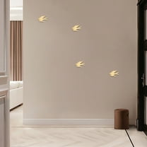 Clispeed Lifelike Flying Birds Metal Wall Art Golden Brass Ornament for Home Decoration